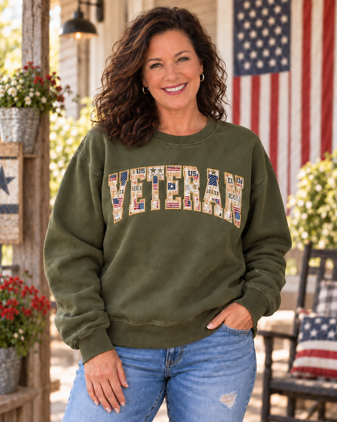 Army Veteran Appliqué Sweatshirt